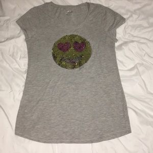 Justice girls emoji top flip sequence